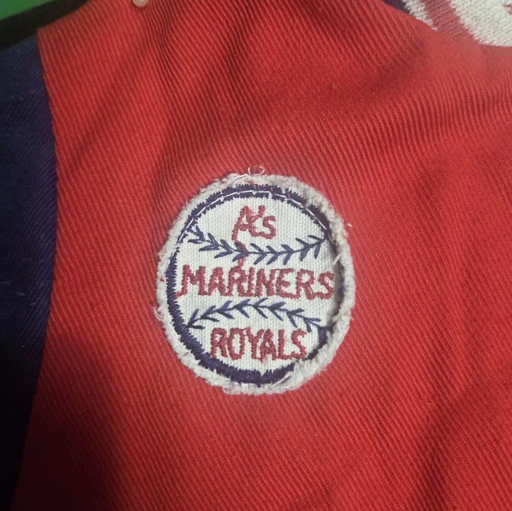 70's Vintage GENERAL Product Co. Red and Navy Kids' Baseball Patch Jacket - Picture 5 of 11